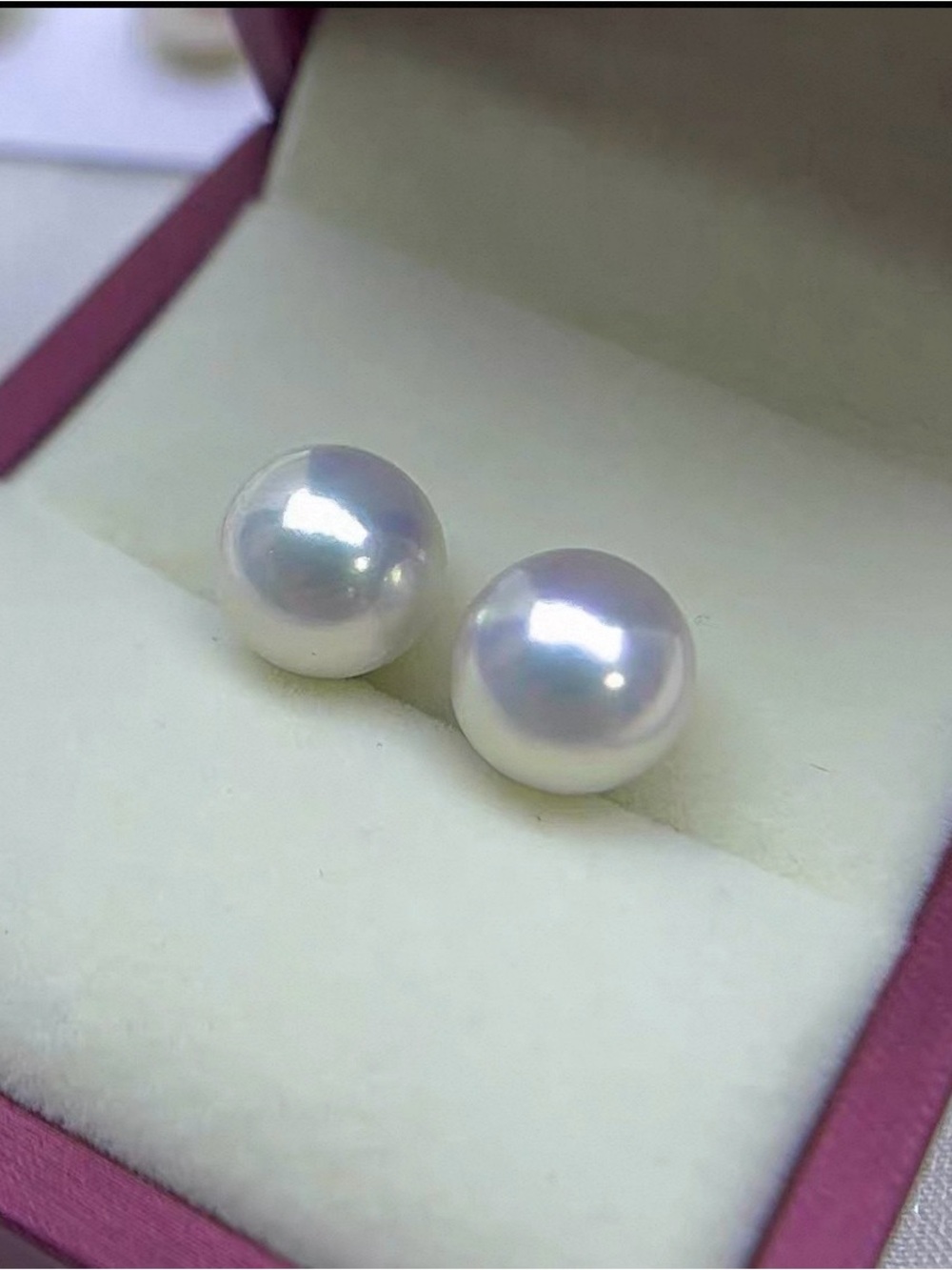 Lustrous White Pearl Stud Earrings - Women Jewelry